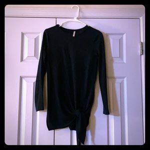 Forest green top with tie